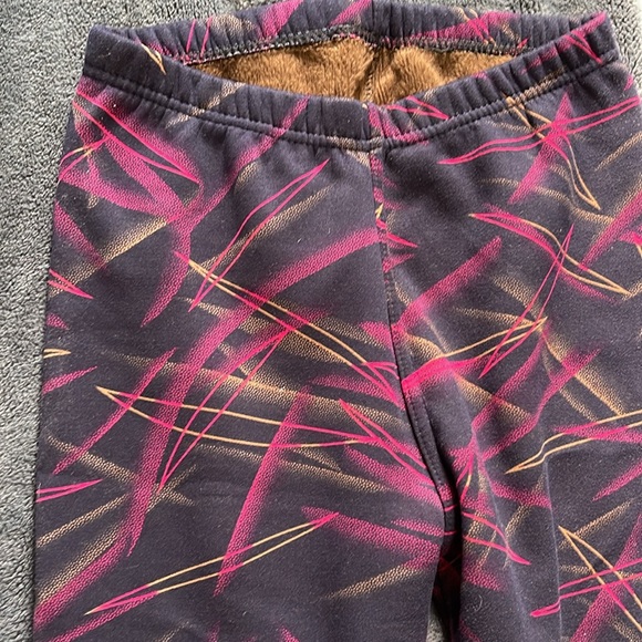 Just Cozy fleece line leggings purple, pink abstract design size M/L - Picture 2 of 6